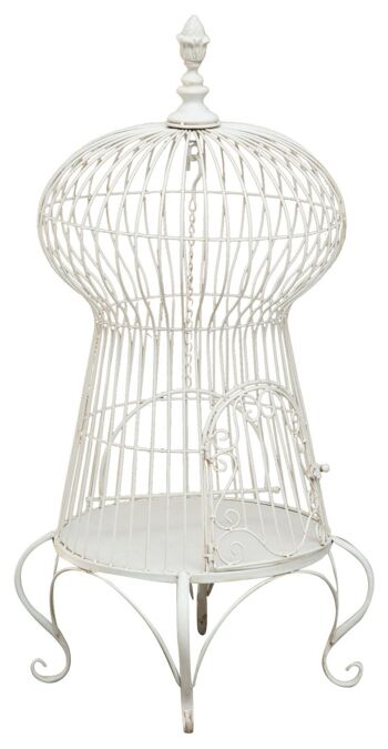 Cage en fer autoportante finition blanc antique F1399-B 2