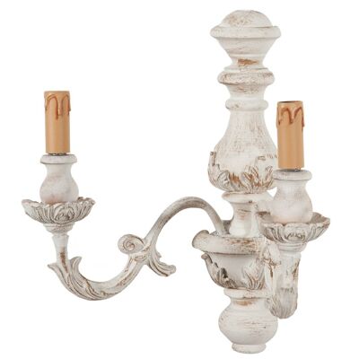 Lampada Applique Shabby In Legno E Ferro Finitura L7021-B