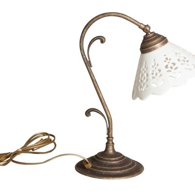 Lampada Da Tavolo Style Country In Fusione Di Ottone B0934