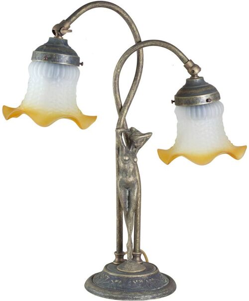 Lampada Da Tavolo Style Liberty In Fusione Di Ottone B0833