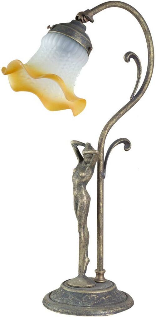 Lampada Da Tavolo Style Liberty In Fusione Di Ottone B0834
