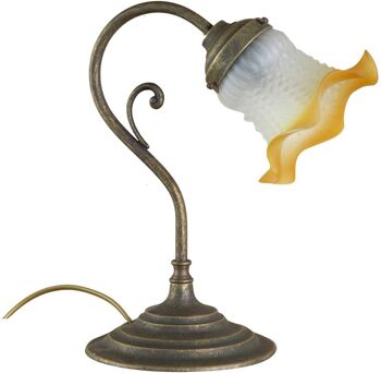 Lampe De Table De Style Liberty En Laiton Coulé B0847 1