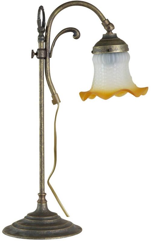 Lampada Da Tavolo Style Liberty In Fusione Di Ottone B0849
