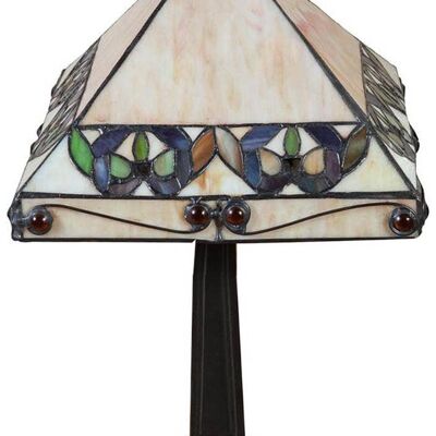 Lampada Tiffany Stile Liberty In Vetro E Ottone L27xpr27xh49