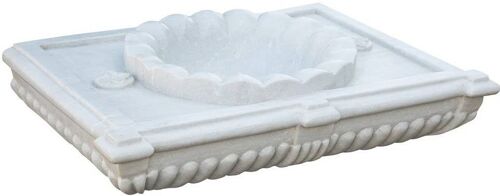 Lavabo In Marmo Smerlato Bianco L80xpr18xh56 Cm