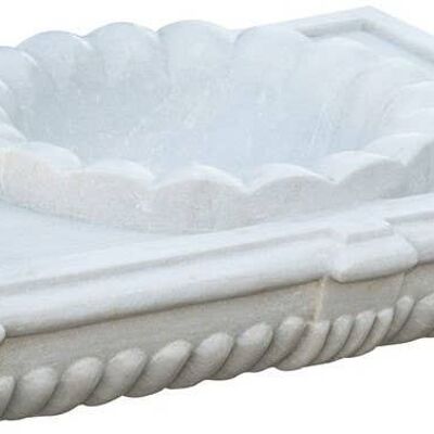 Lavabo In Marmo Smerlato Bianco L80xpr18xh56 Cm