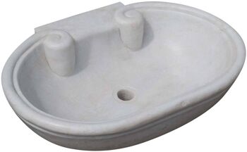 Lavabo En Marbre Blanc L62xpr46xh18 Cm 1