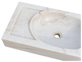 Lavabo En Marbre Blanc L69xpr35xh12 Cm 4