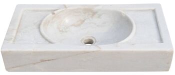 Lavabo En Marbre Blanc L69xpr35xh12 Cm 2