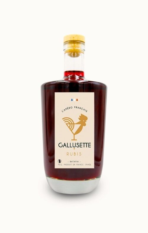 Gallusette Rubis: Apéritif artisanal, base de raisins rouges, et cocktail
