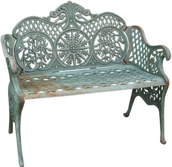 Banc Liberty en fonte finition vert antique G0274 1