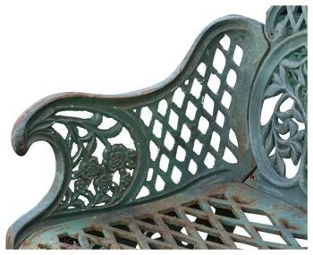 Banc Liberty en fonte finition vert antique G0274 4