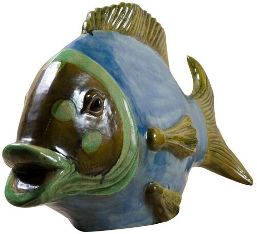Pesce In Ceramica Decorata A Mano L75xpr25xh45 Cm