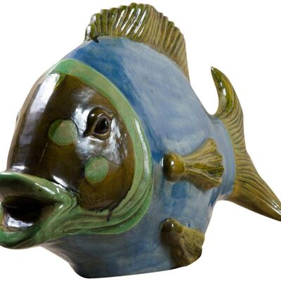 Pesce In Ceramica Decorata A Mano L75xpr25xh45 Cm