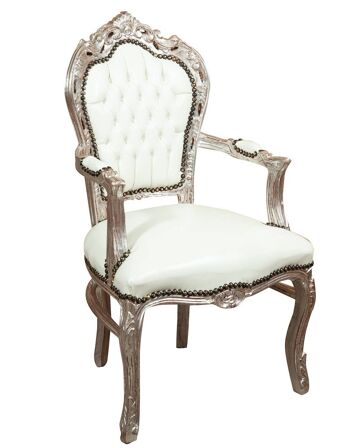 Fauteuil De Style Louis XVI En Bois Massif L6319-9 1