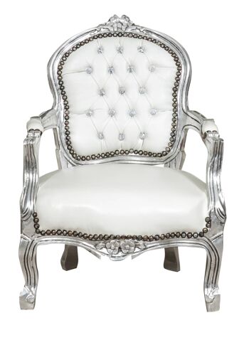 Fauteuil De Style Louis XVI En Bois Massif L6743-1 2