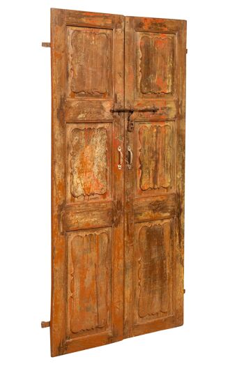 Porte Porte En Bois Massif Et Fer Pour Intérieur L7387-11 1