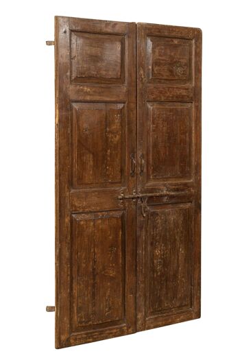 Porte Porte En Bois Massif Et Fer Pour Intérieur L7387-26 1