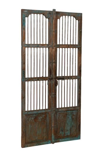 Porte Porte En Bois Massif Et Fer Pour Intérieur L7414-17 1