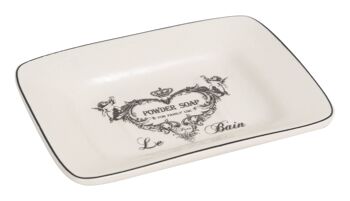 Porte Savon Vide Poches En Porcelaine Blanche C1411 1