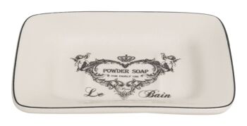 Porte Savon Vide Poches En Porcelaine Blanche C1411 2