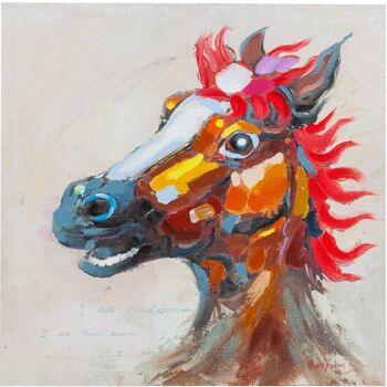 Peinture à l'huile de visage de cheval peinte à la main sur toile 1