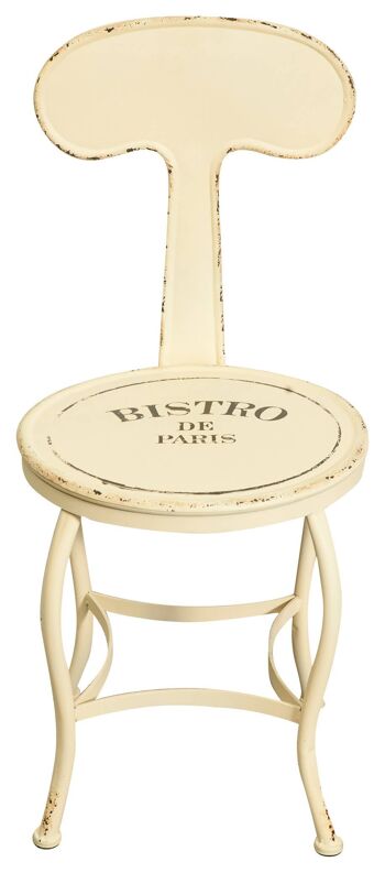 Chaise De Forme "Bistro De Paris" En Fer Blanc Finition F1319 2