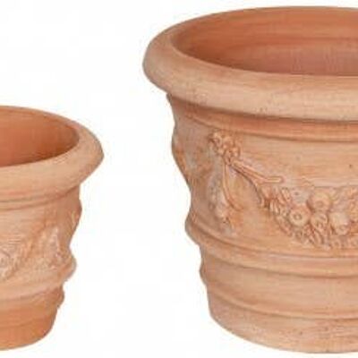 Set 2 Vasi Ceste Ciotole In Terracotta 100% Made In T0677-2