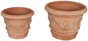 Set 2 Vases En Terre Cuite 100% Made In Italy Interam T0678-2 1