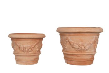 Set 2 Vases En Terre Cuite 100% Made In Italy Interam T0678-2 3