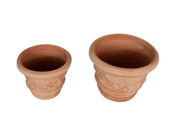 Set 2 Vases En Terre Cuite 100% Made In Italy Interam T0678-2 2