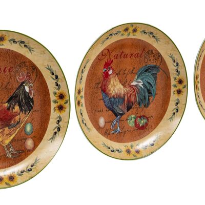 Set Tre Piatti Decorativi Da Parete In Ceramica Decora C1366
