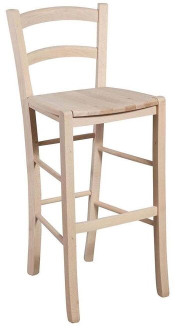 Tabouret De Bar En Hêtre Massif Brut L5439-G 1