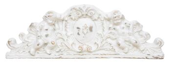 Dessus de porte en bois finition blanc antique L6692 2