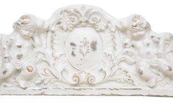 Dessus de porte en bois finition blanc antique L6692 4