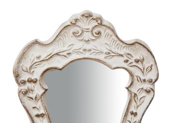 Miroir à main en bois finition argent Made In L6776 3