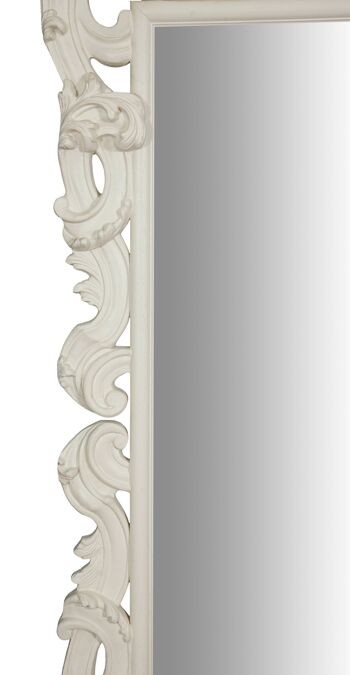 Miroir mural en bois finition blanc antique L7289-B 4