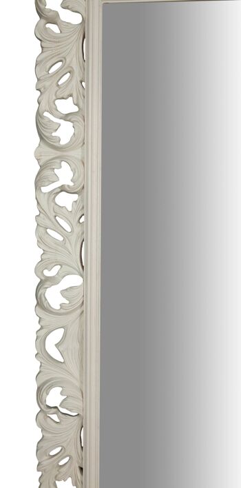 Miroir mural en bois finition blanc antique L7290-B 3
