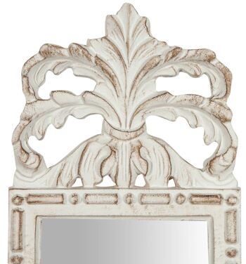 Miroir mural en bois finition blanc antique L6439 3