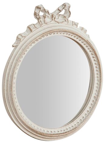 Miroir Mural En Bois Finition Blanc Antique L6456 1