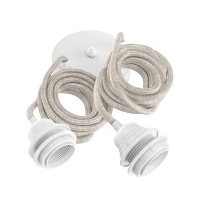 Ciondolo a soffitto in lino francese Hang-2 - 2 fili 2,50 m - colore lino grezzo