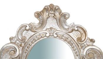 Miroir mural en bois finition feuille d'argent L6704 3