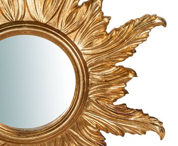 Miroir mural en bois finition feuille d'or L6509 3