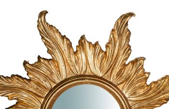Miroir mural en bois finition feuille d'or L6509 4