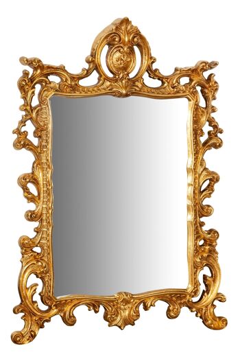 Miroir mural en bois finition feuille d'or L7287-O 1