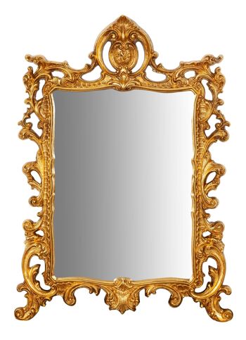 Miroir mural en bois finition feuille d'or L7287-O 2