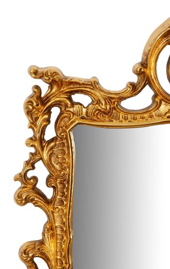 Miroir mural en bois finition feuille d'or L7287-O 4