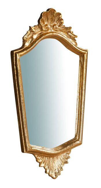 Miroir mural en bois finition feuille d'or L6474 1