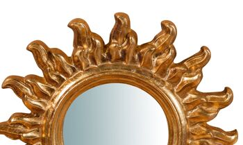 Miroir mural en bois finition feuille d'or L6655 3