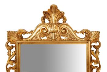 Miroir mural en bois finition feuille d'or L7286-O 3